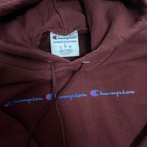 burgundy champion hoodie
